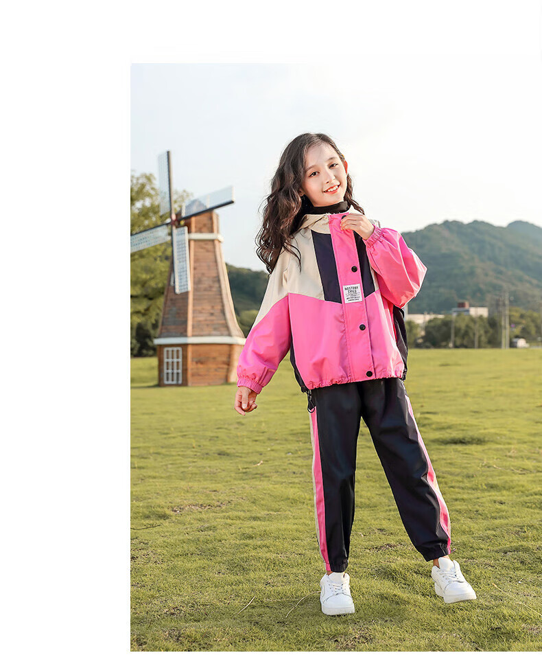 丹莎柔 女童套装秋装2022新款儿童运动服开衫三件套女孩衣服9一12岁