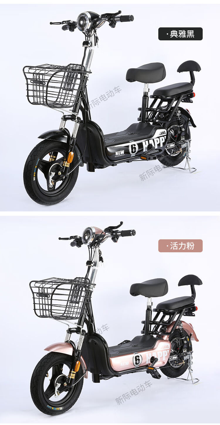 新国标电动车成人电动自行车48v小型电瓶车两人代步电动车踏板车 炫酷