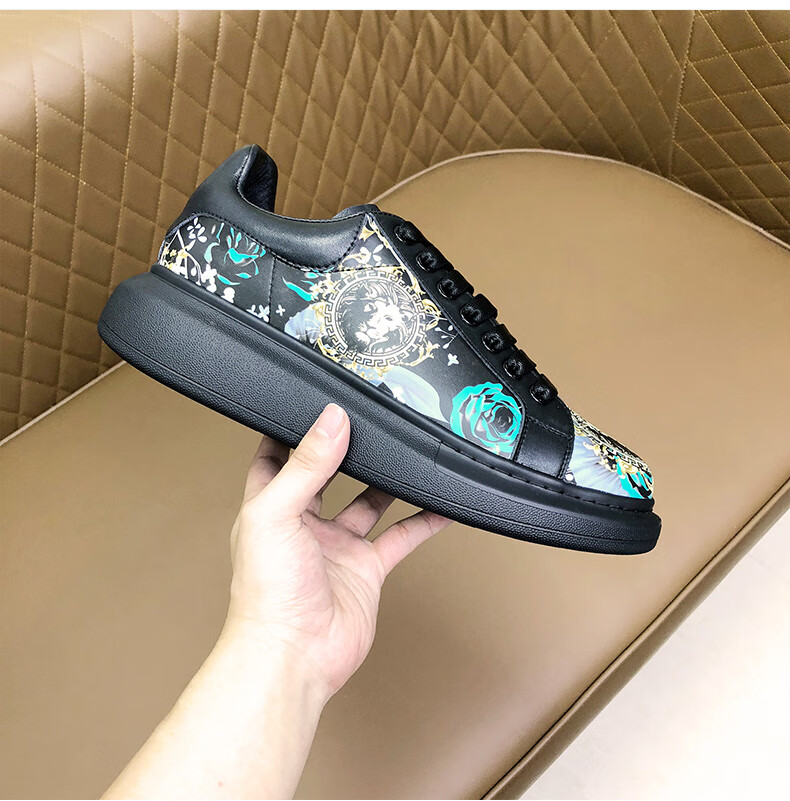 酷奇酷琦双g官网男鞋狮子印花小白鞋男士2022年情侣增高板鞋潮鞋厚底