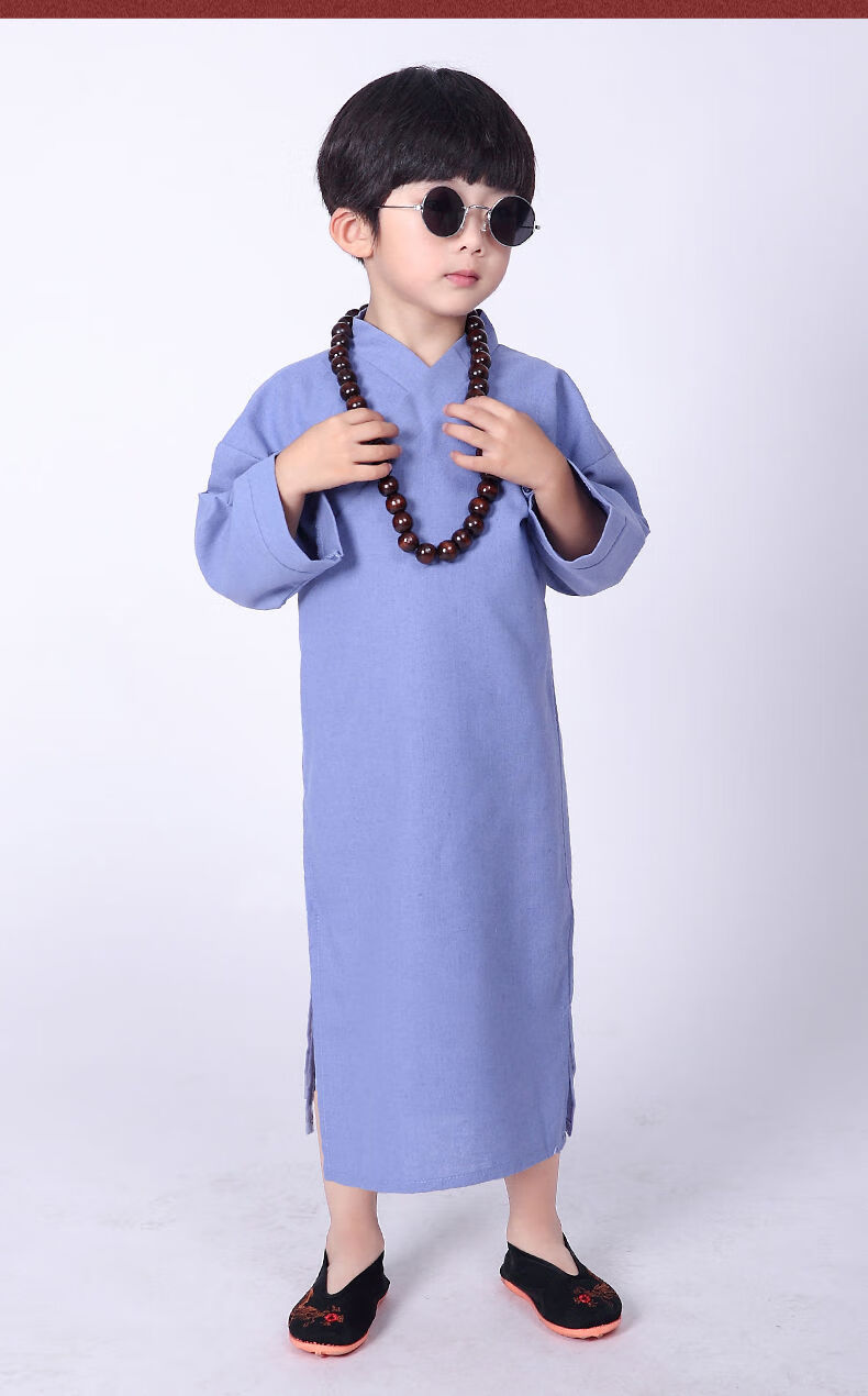 姌沫(ranmo)小和尚衣服儿童和尚服宝宝套装小沙弥僧袍少林寺棉麻婴儿