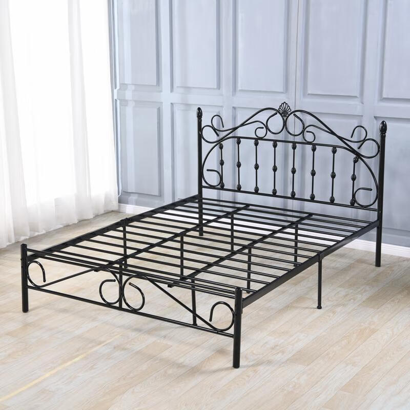 铁床铁艺床单人床轻奢床欧式美式简约铁艺床单人双人公主床铁架床