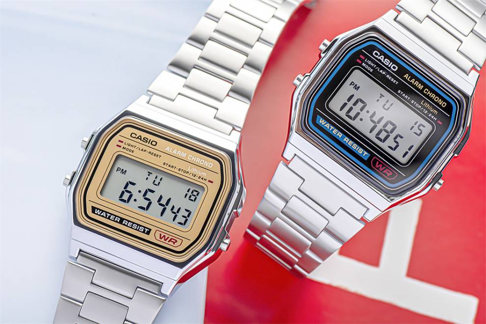 卡西欧(casio)小方表 a158wa a168手表男女复古经典小银表 a168wgg-1b