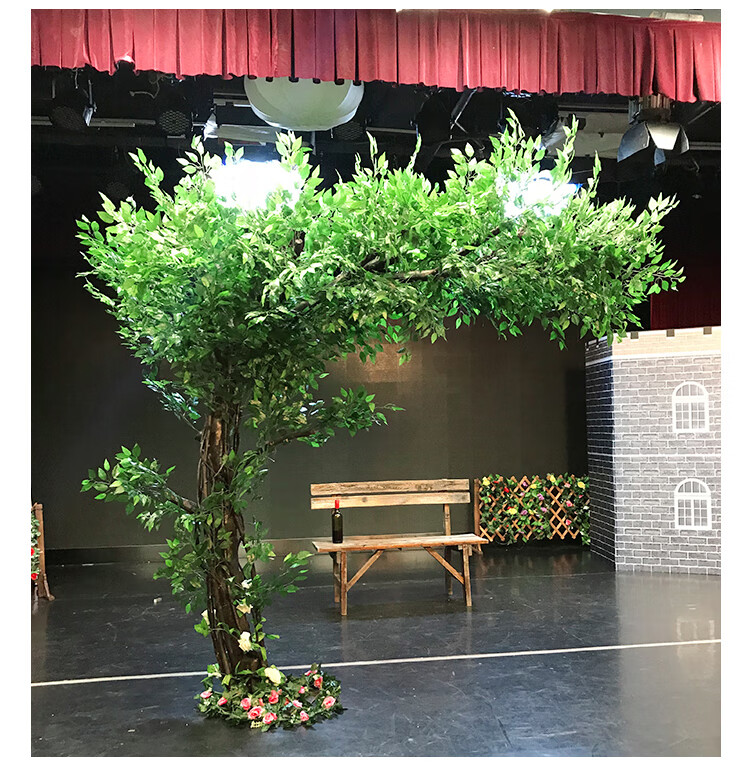 珠筠 仿真树榕树大型室内玻璃钢造型许愿树包柱子假树客厅装饰婚庆