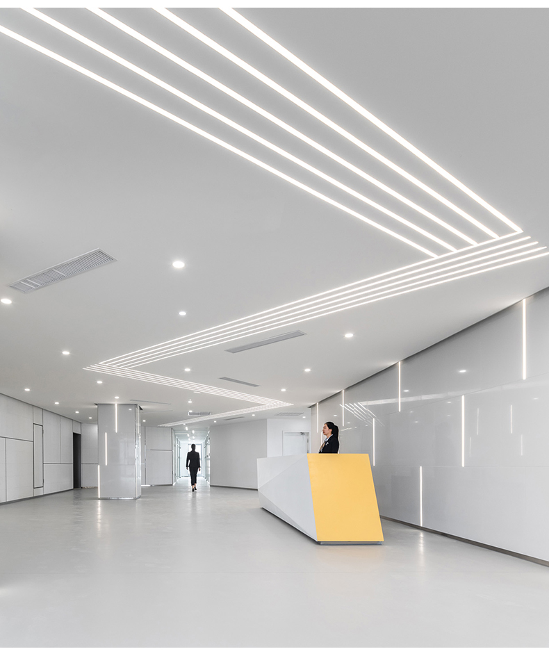 线形灯嵌入式黑铝槽线条灯预埋吊顶线型灯钛金条线性灯带商场同款 -白