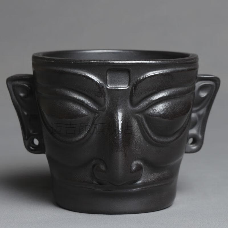 三星堆杯子 宜兴紫砂杯原矿石黄泥主人杯 三星堆 复古风品茗杯 也可以