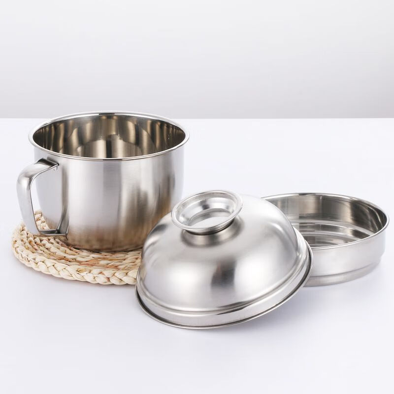 不锈钢快餐杯泡面碗多层学生打饭餐盒食堂饭盒带手柄汤饭碗 带拉扣