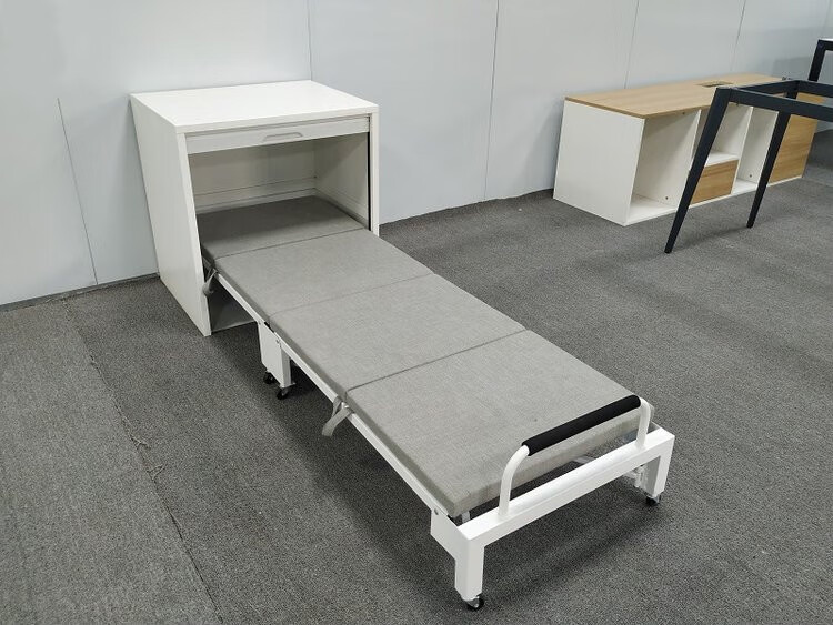 办公室单人午休床可折叠隐形床办公室工位单人折叠床柜一体矮柜办公室