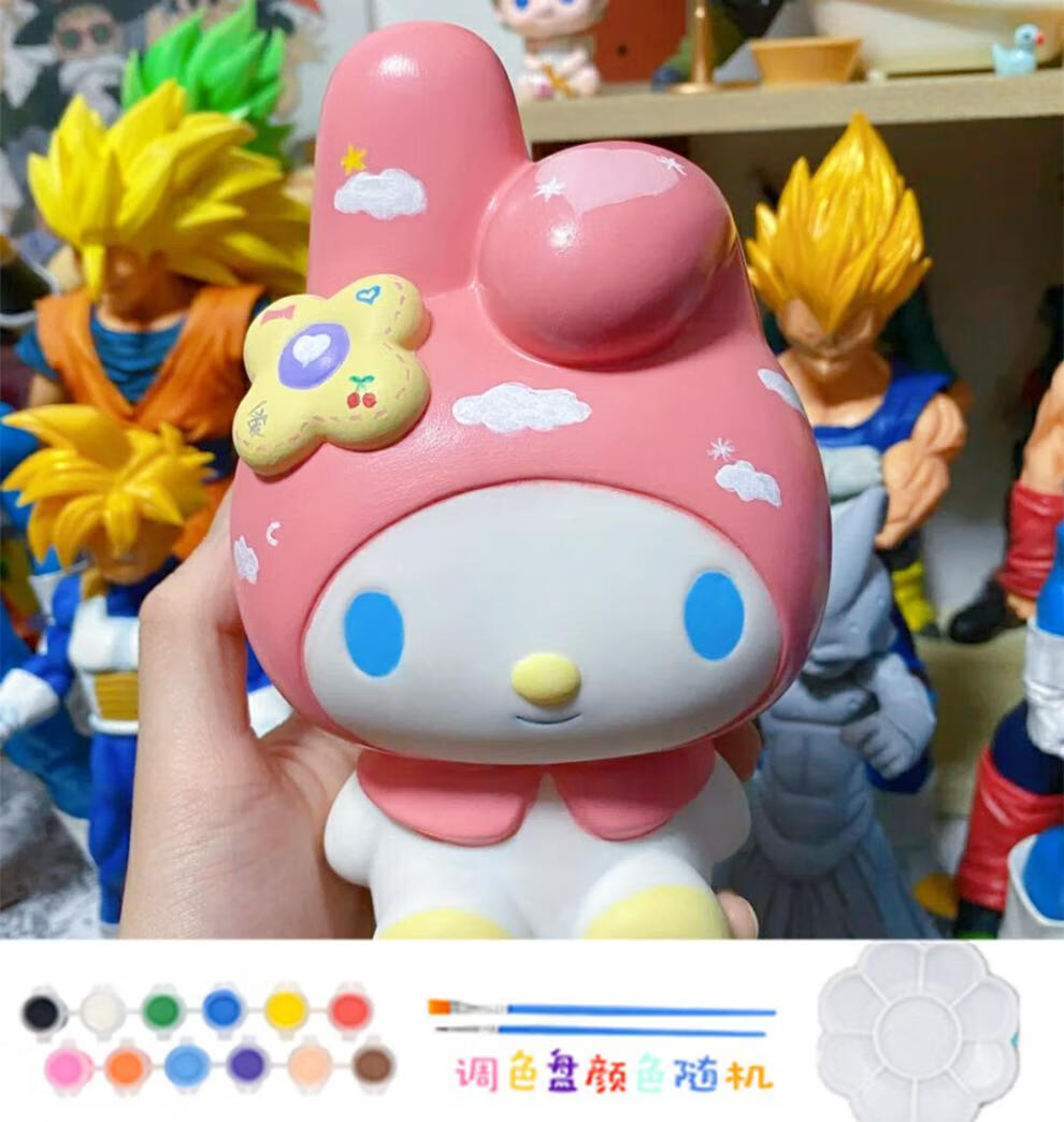 绿野客石膏娃娃涂色史迪仔网红上色石膏像卡通彩绘非摔不坏diy涂鸦白