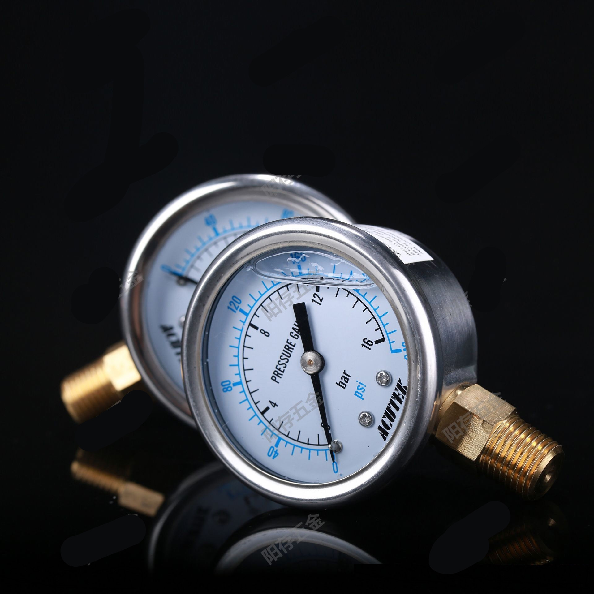 yn60压力表高压液压油表不锈钢测压表0-1.6/2.