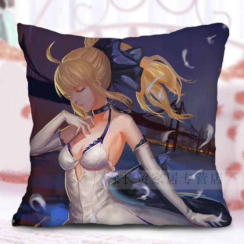 saber抱枕fate吾王命运之夜saber枕头靠垫 fate zero二次元周边双面