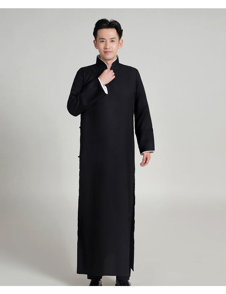 啄木鸟春秋冬季男装相声大褂演出服民族服饰五四青年长衫中国风复古