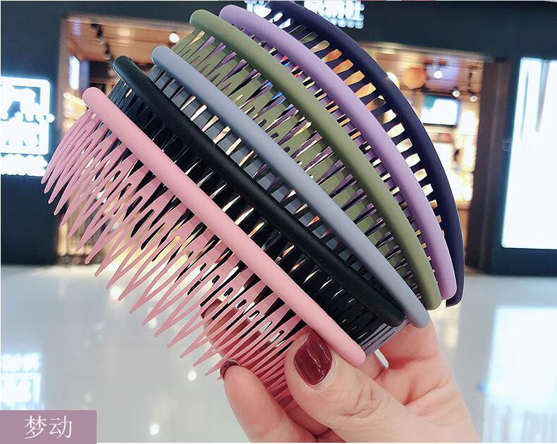 梦动韩国发梳插梳刘海压发夹后脑勺头饰2022年防滑顶夹子碎发卡女磨砂