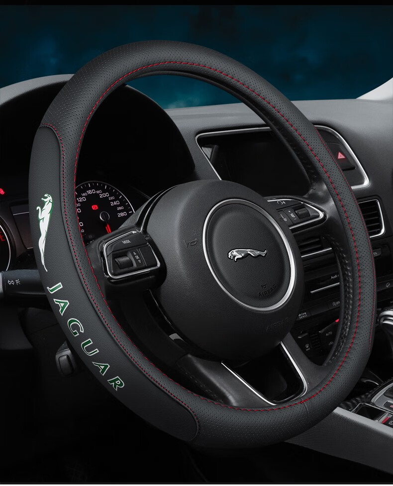马斯诺适用捷豹方向盘套xf xel xfl xj f- e- pace xe xjl把套真皮
