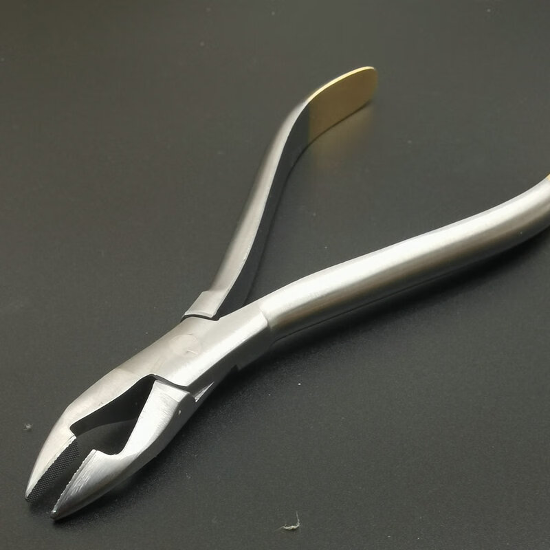 正畸钳不锈钢钳子技工钳口腔科钳子牙科口腔科器械 粗丝切断 金柄带环