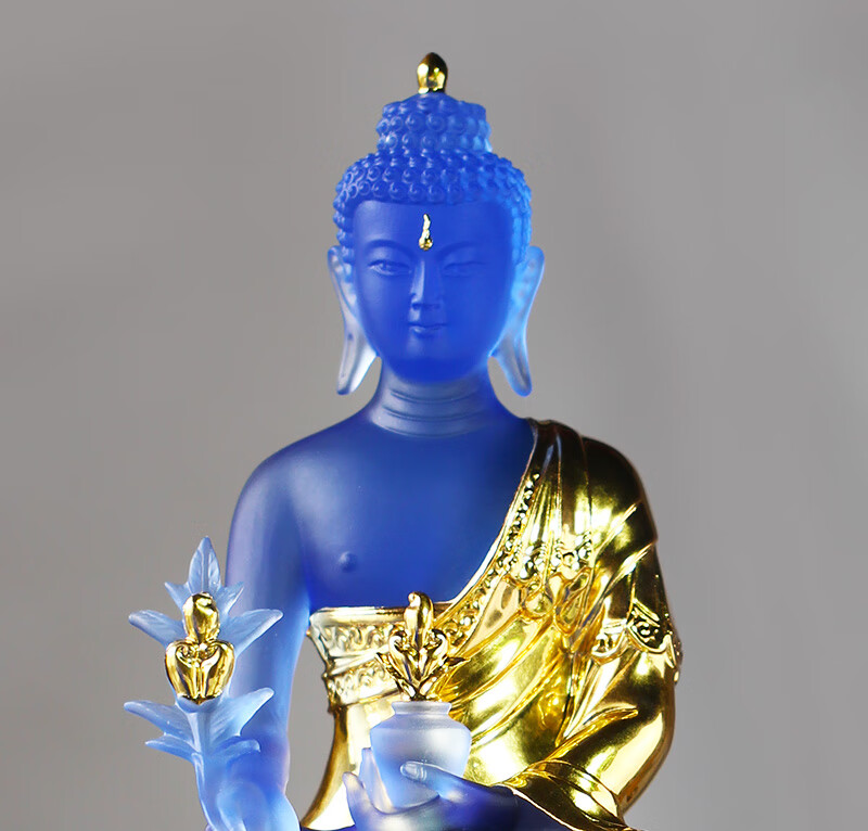 药师琉璃光如来发光金刚底座家用供奉摆件居家佛堂摆放药师佛佛像
