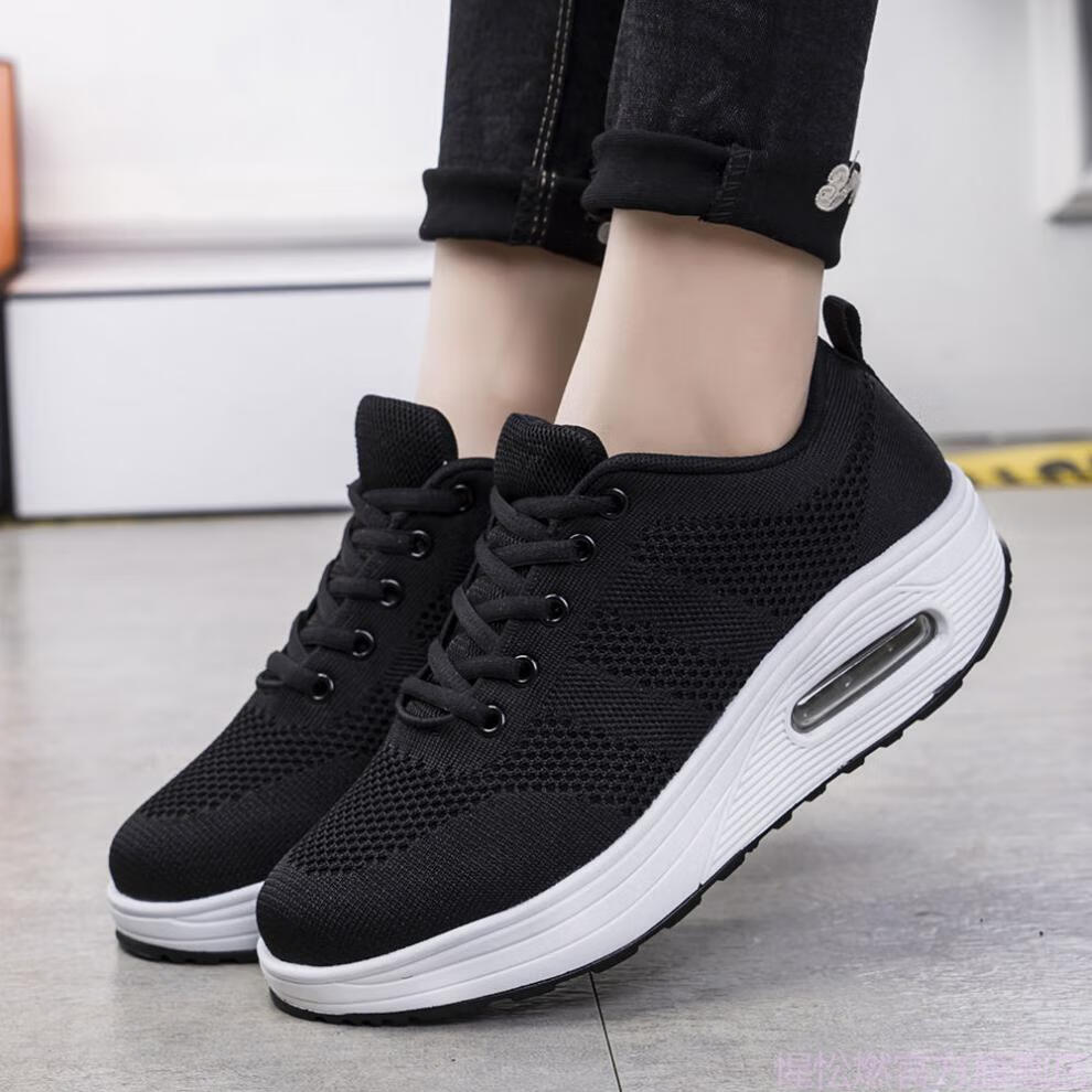 老妈鞋中年老年人运动鞋女妈妈鞋夏季穿的春季休闲鞋女软底飞织时尚