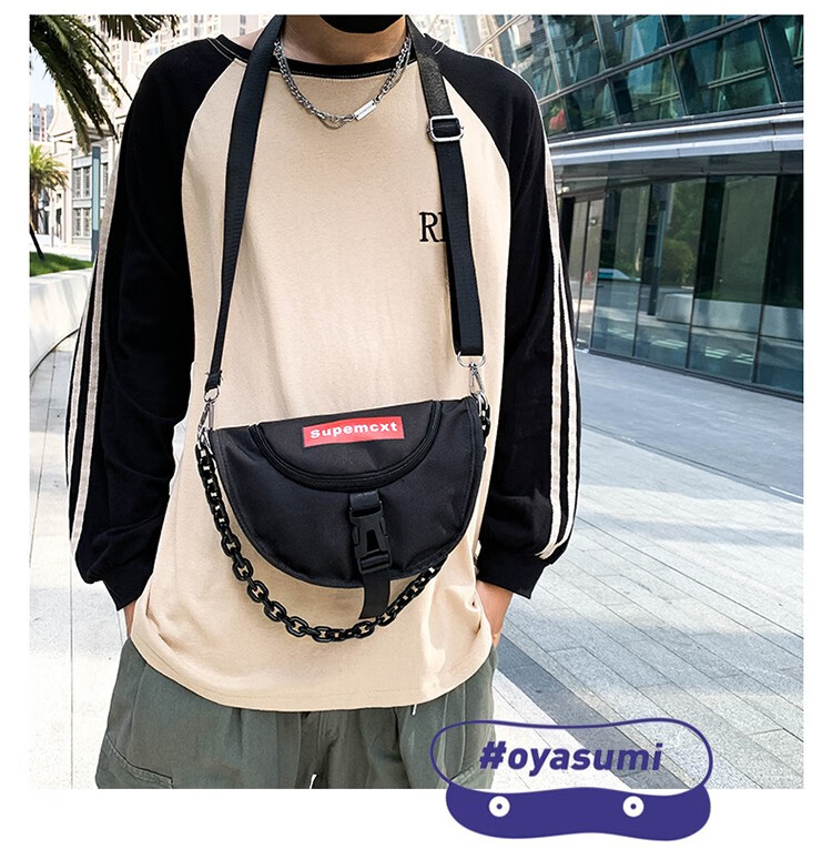 丝音斜挎包男ins潮牌休闲单肩包女工装机能风斜肩包青年街头嘻哈手机