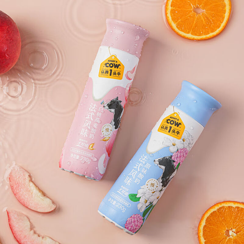 一头牛酸奶 认养.一头牛酸奶白桃燕