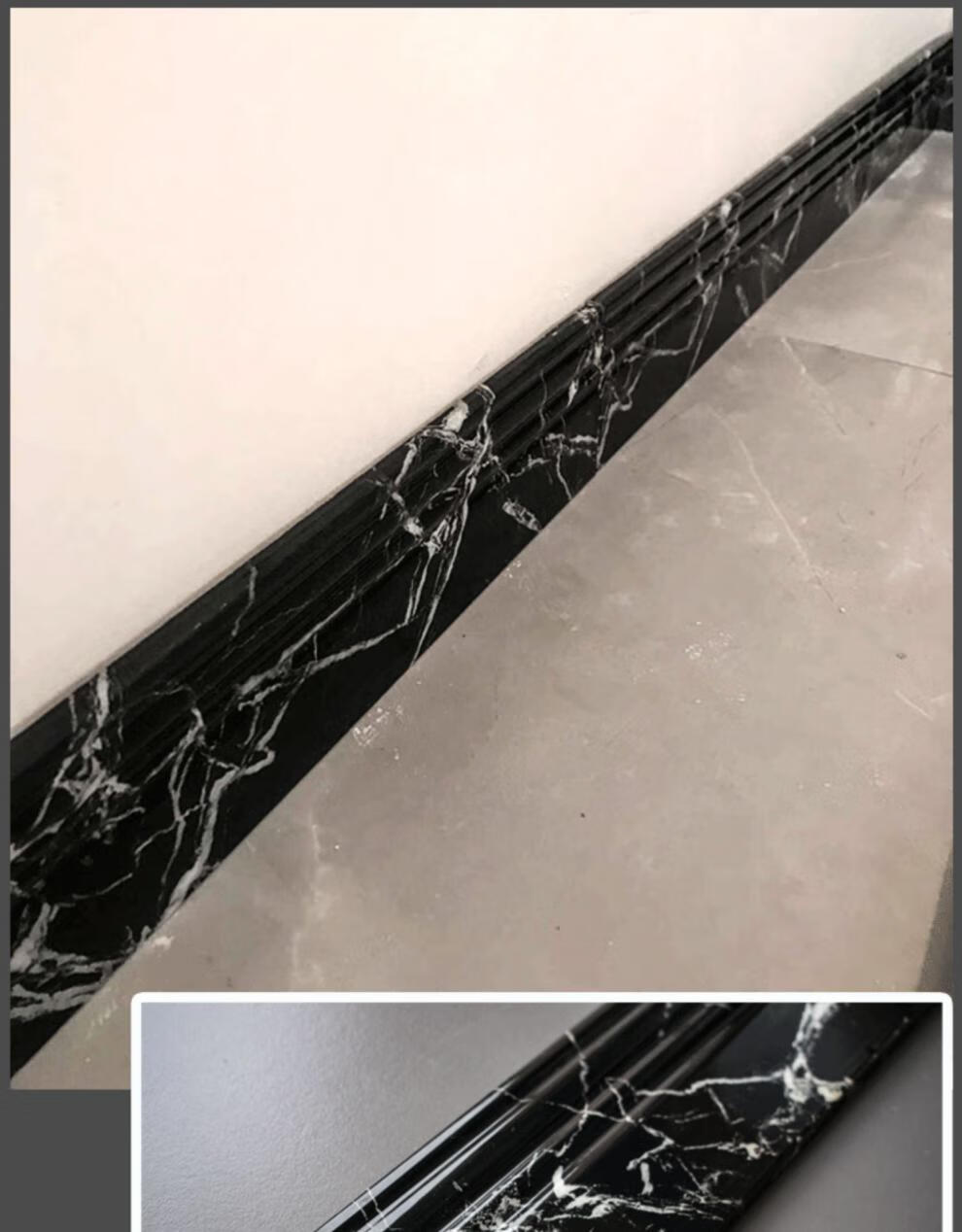 定制过门石全瓷黑金花踢脚线瓷砖墙地角线贴脚线大