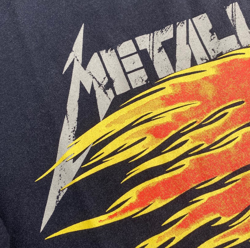 佐倾vtg短袖高vintage火焰骷髅metallica乐队水洗做旧vtg短袖fog复古