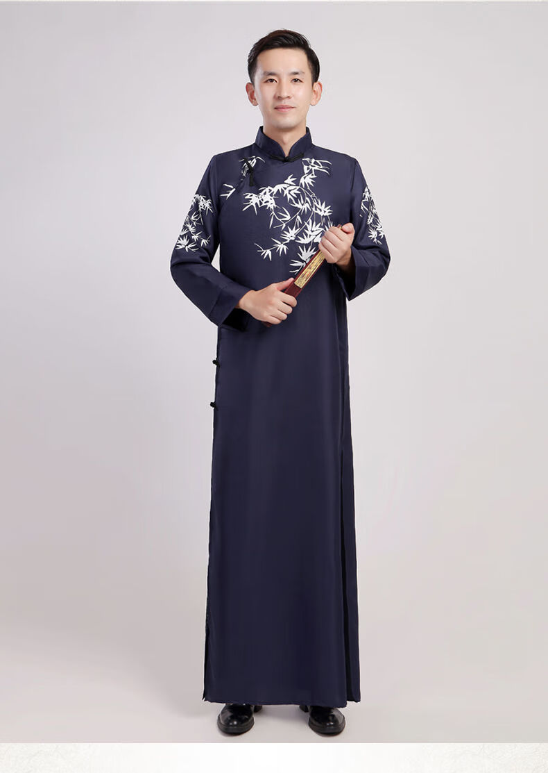 禾佳成成人相声服大褂民国长袍长衫马褂评书快板五四青年装教书演出服