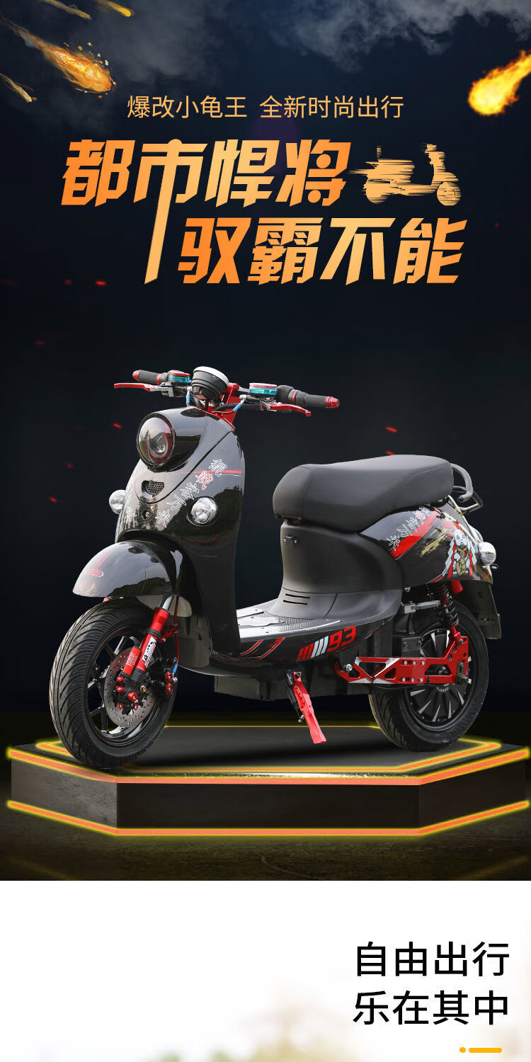 改装爆改小龟王鬼王酷车电动车电摩电瓶车高速96v120v外卖成人 版96v