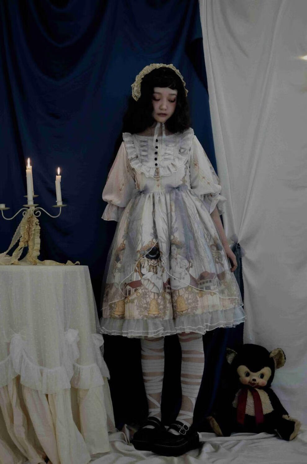 夏季lolita天使街道op洛丽塔连衣裙天界魔法龙帕夫短袖复古连衣裙