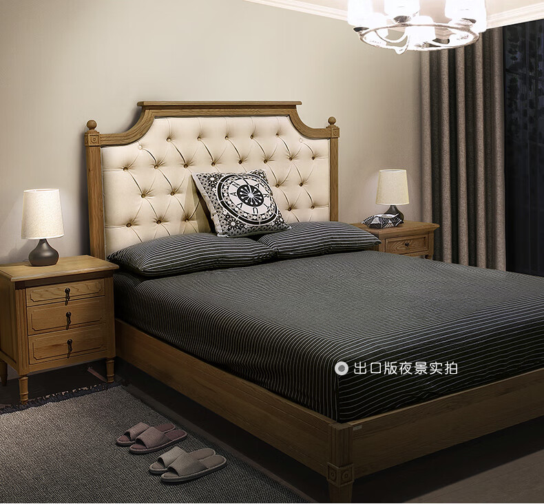 kingsize大床katco北欧风格轻奢主卧实木布艺法式床复古1.