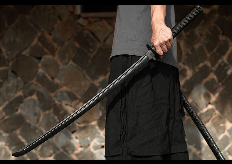 唐直刀拔刀剑一体长刀武士刃木刀带鞘玩具刀竹刀训练