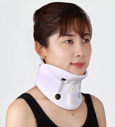 高分子颈托颈部固定器家用颈椎固定器医院同步头部防低头升级款粉色