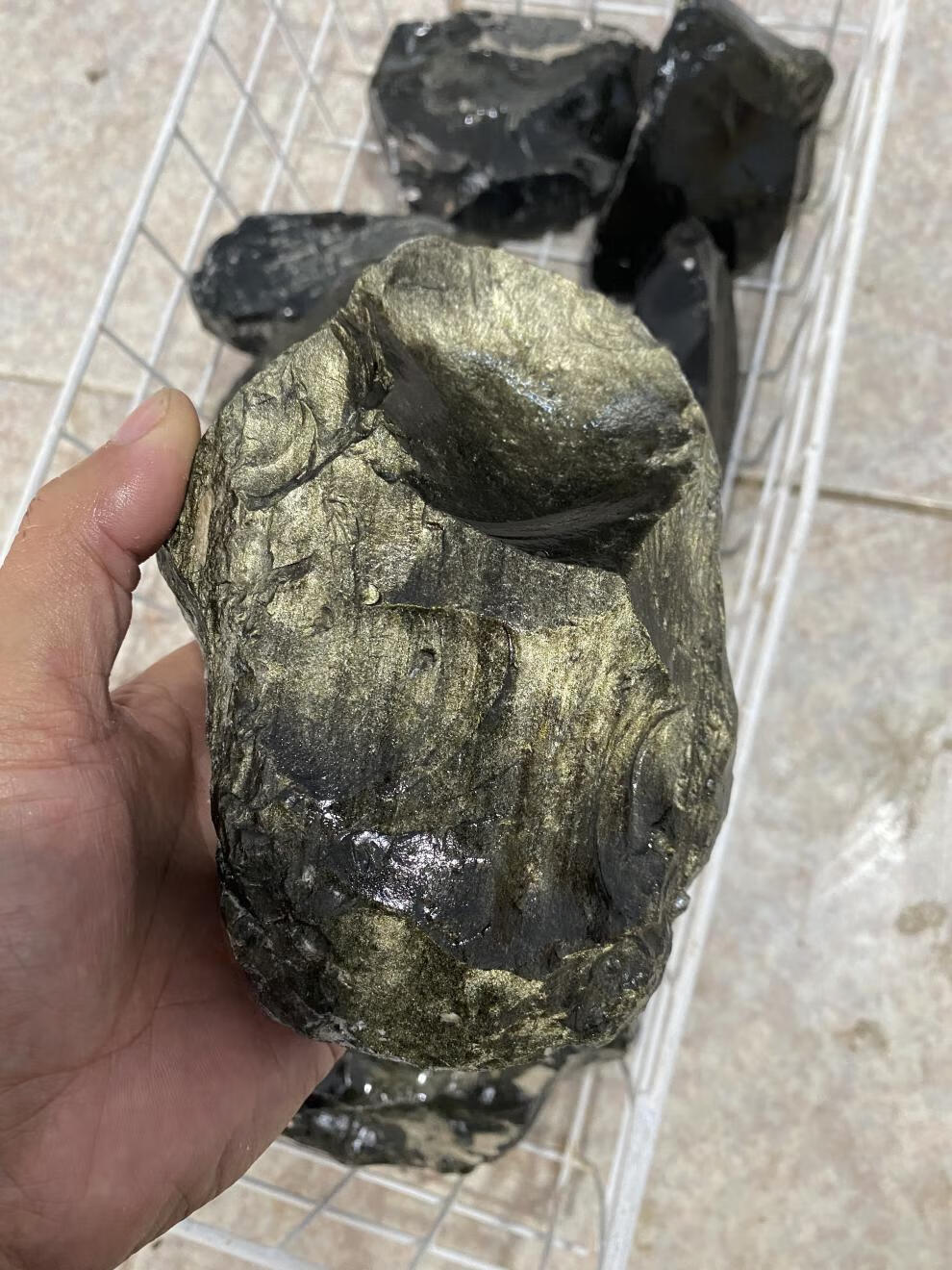 情冰 天然金曜石原石 大块银曜石原石 冰曜石 原石摆件 雕刻定做加工