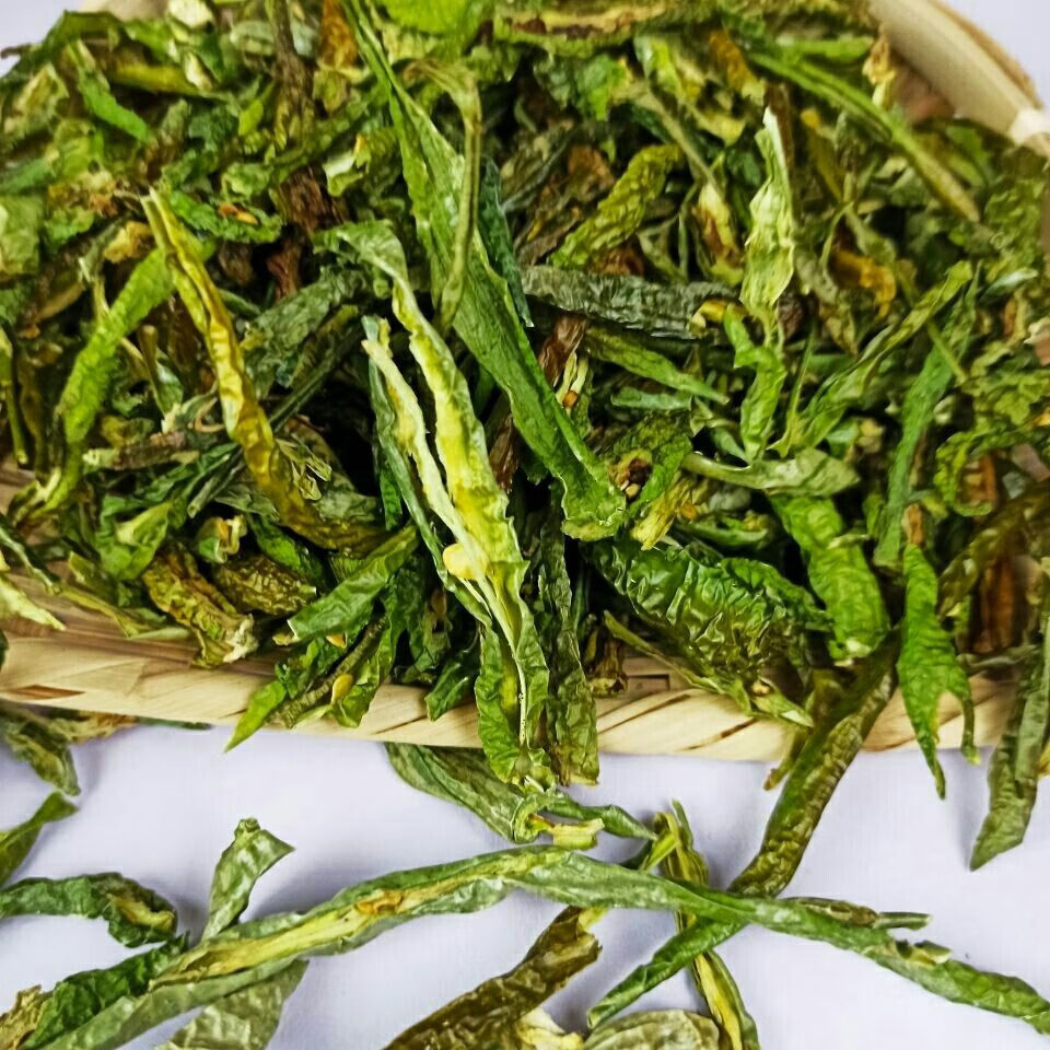 农家干青辣椒皮自晒干辣椒瓢中辣土广椒壳绿辣椒尖椒丝烤干货 干青