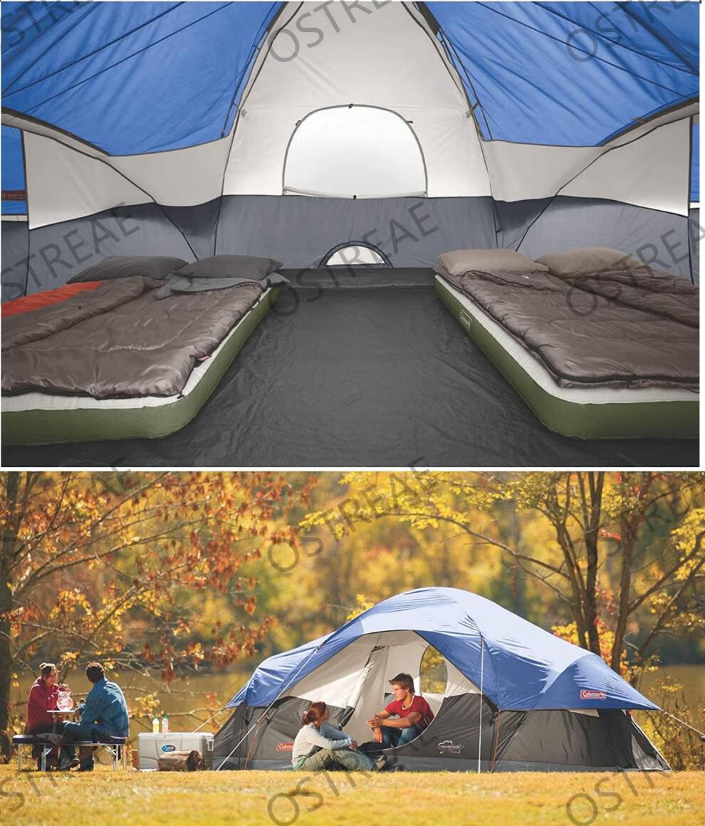 coleman帐篷coleman科勒曼家庭双层帐篷精致露营十人户外防风防雨防晒