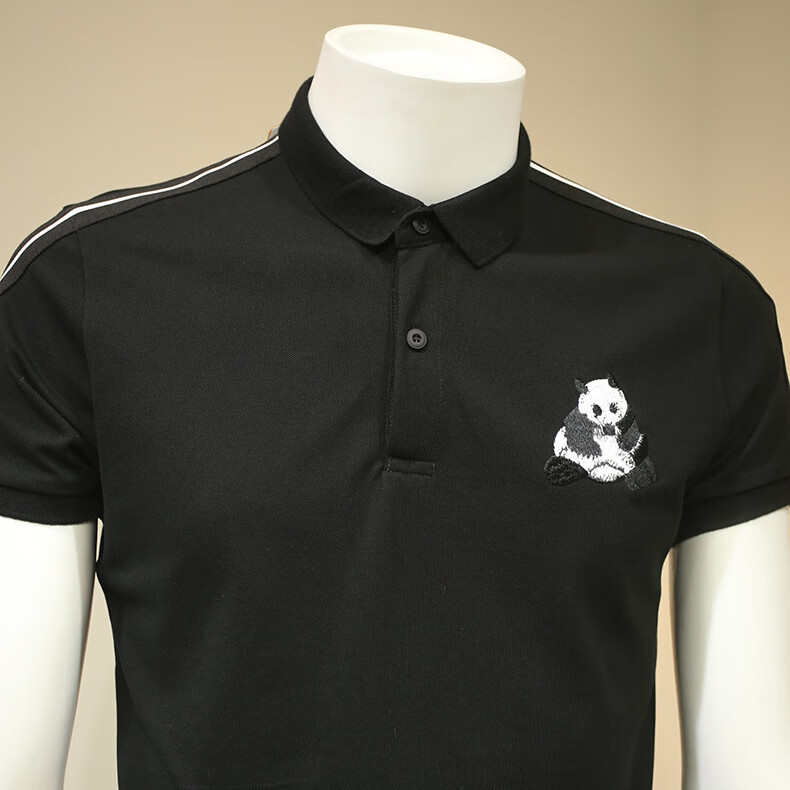 男装 polo衫 andseeyou andseeyou韩版大熊猫刺绣t恤男polo衫男士短袖