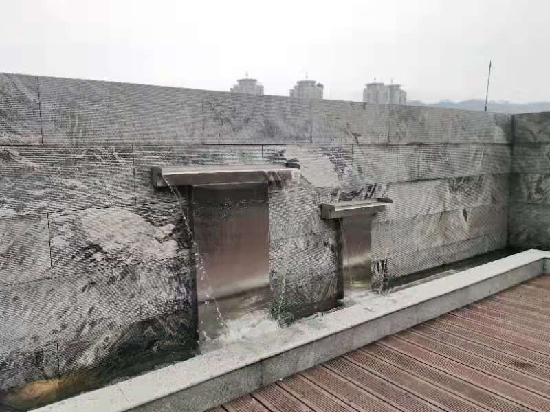 瀑布出水口园林别墅庭院水景出水口假山瀑布造景流水庭院水幕墙流水