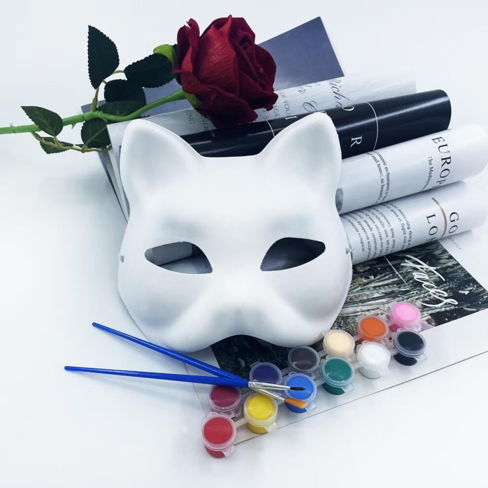 狐狸面具半脸女古风面具男帅气节日表演道具风妖狐狸面具化妆舞会唐猫