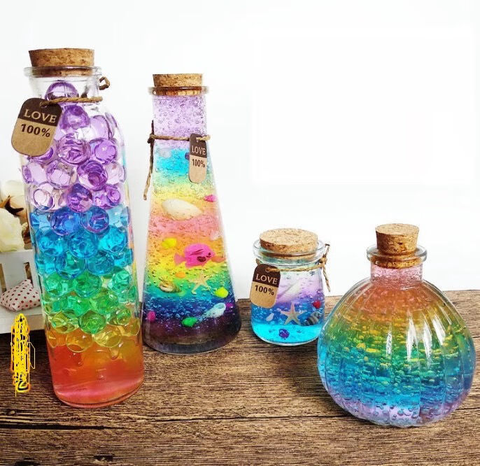 soumietynsour海绵宝宝吸水珠珠水晶珠水宝宝玩具许愿瓶水晶宝宝海洋