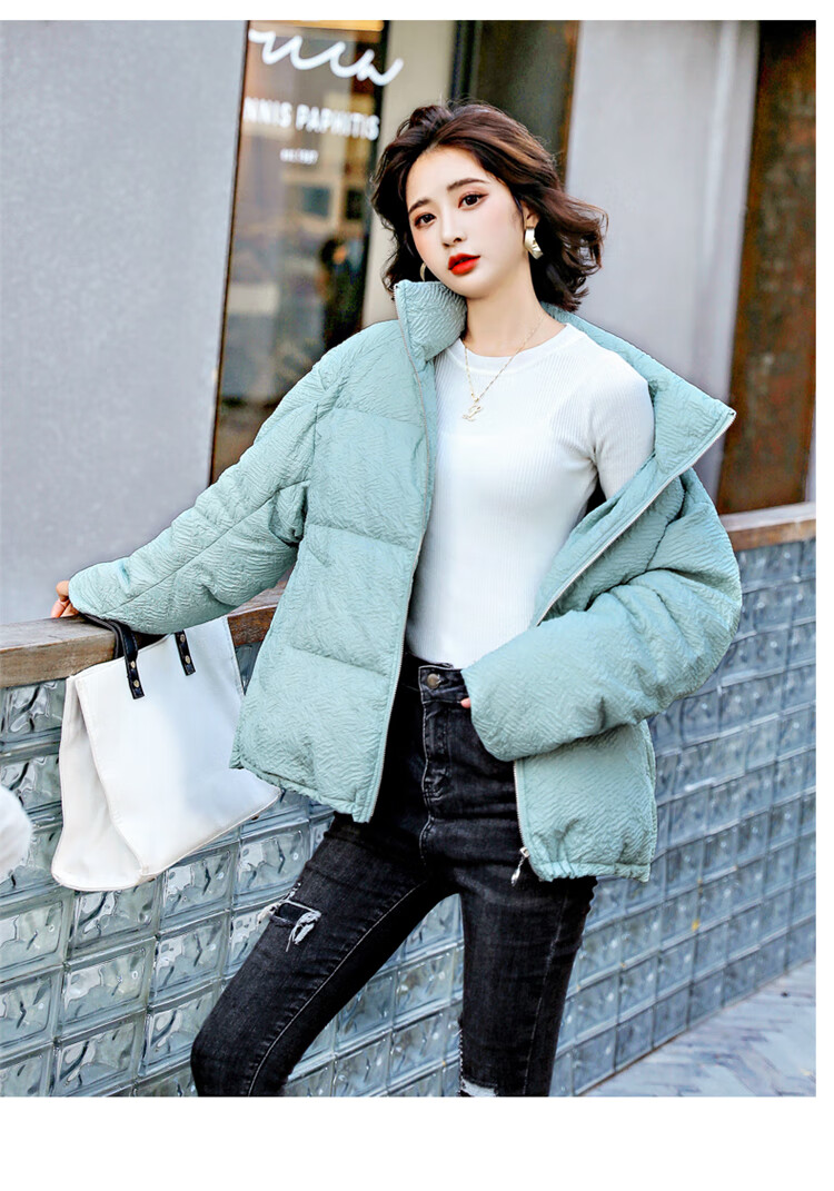 曼蓄轻便羽绒服女短款秋冬季小个子女装宽松时尚面包服冬天衣服女生