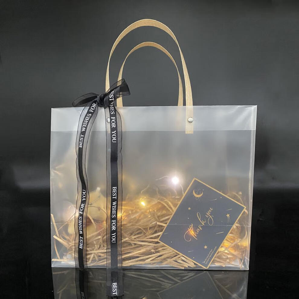 透明手提袋婚庆ins风伴娘伴手礼包装生日礼品袋喜糖袋活动高颜值pd4袋