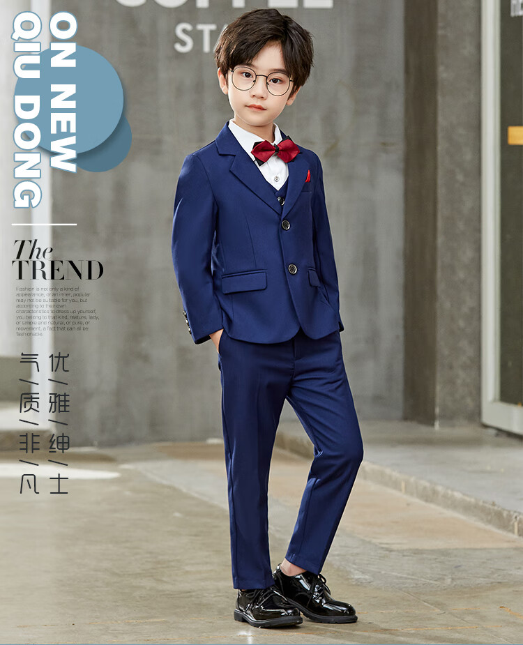 rushsoul新款儿童西装花童礼服男童西服套装小主持人服装男演出服钢琴