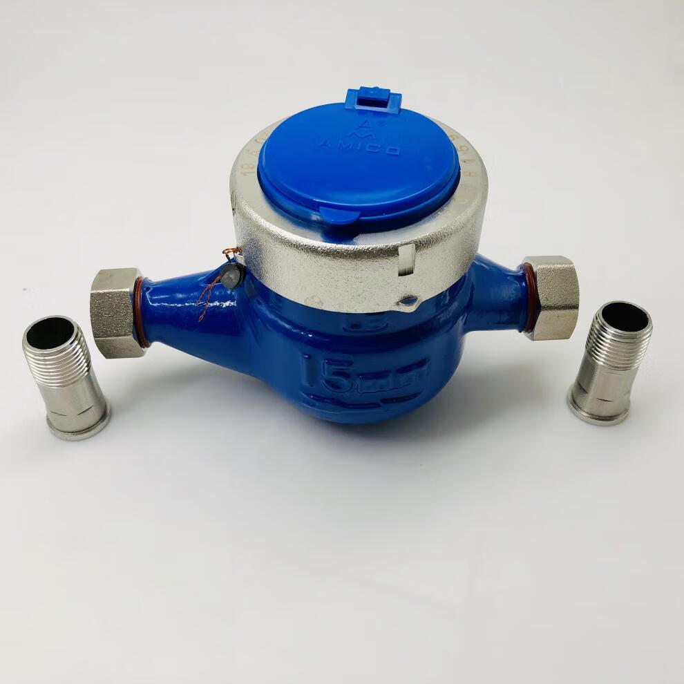 冷水表数字湿式丝扣法兰连接四分六分一寸dn152025埃美柯水表铜接头铜