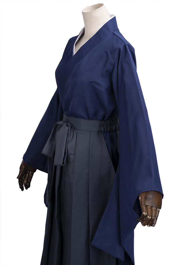 浪客剑心 绯村剑心拔刀斋 cos和服 剑道服 cosplay服装2020 蓝色衣服