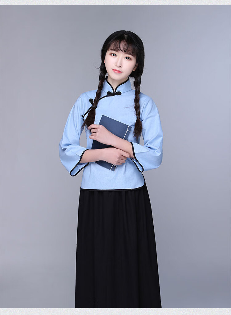 中山服装男青年民国校服社会黑中山装男学生五四大合唱服装演出民国风