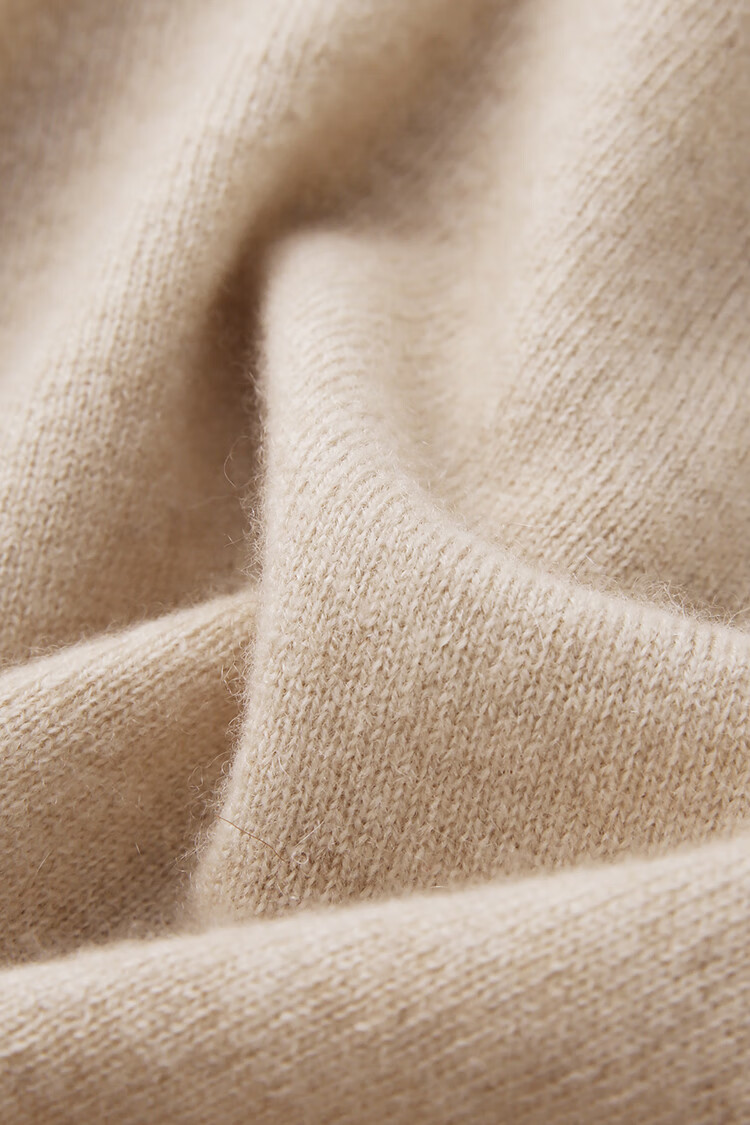 三宅·一生同款【】高原软黄金天然未染色原绒全成型卷边领套衫 花米