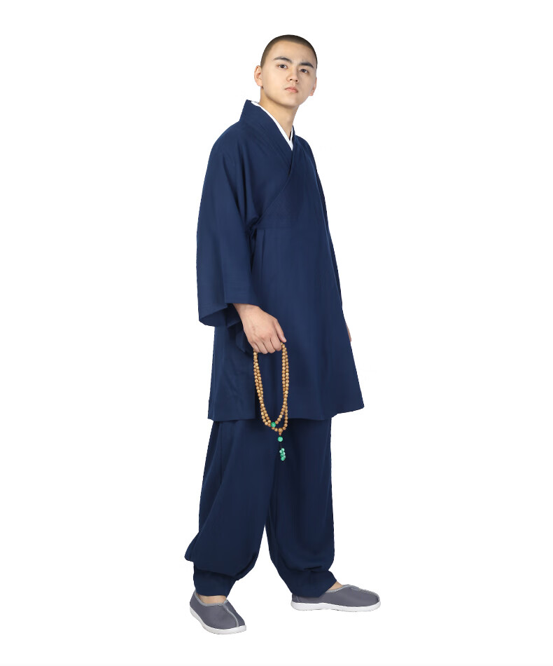 出家人衣服冰丝僧服短袖罗汉褂套装夏季僧衣七分袖薄款罗汉衫米白色s