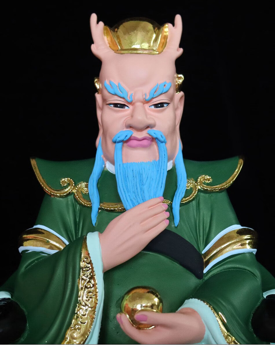 龙王爷神像居家用供奉客厅玄关佛像饰品摆件黑黄 12寸 白衣北海龙王