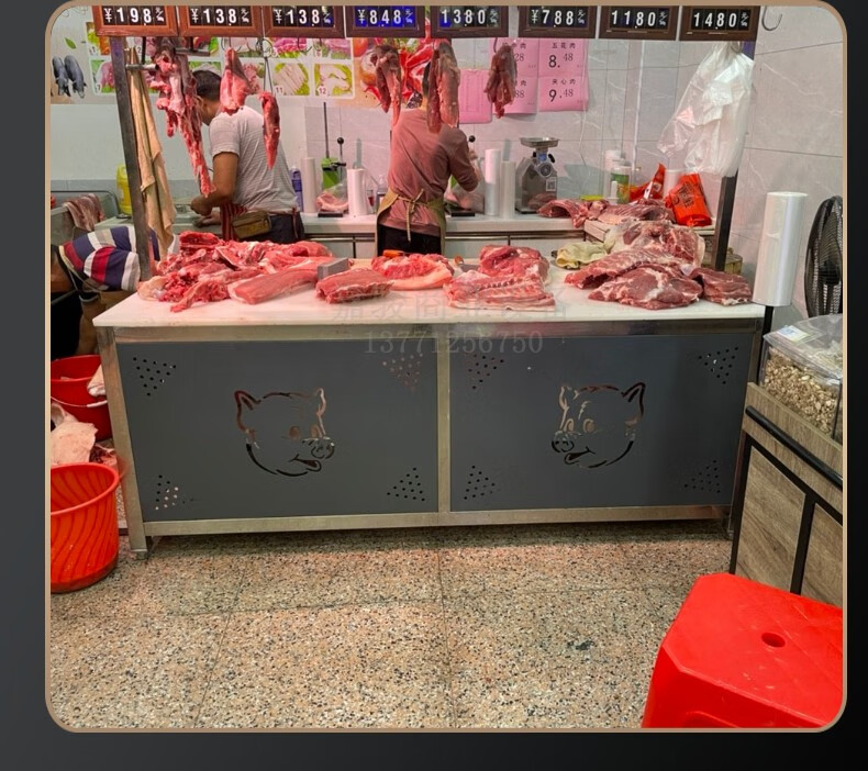 超市不锈钢猪肉分割台操作台工作台架子剁肉台切肉台 150*80*80常规款