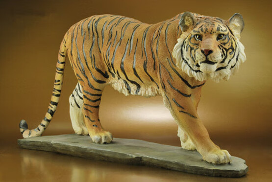 vlrc 仿真老虎摆件家居客厅酒柜十二生肖上山虎公园动物装饰工艺品