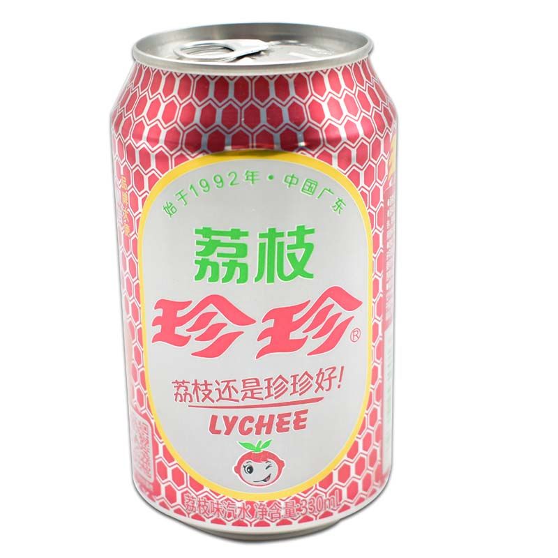 珍珍荔枝味碳酸饮料330ml罐装8090后童年味道老汽水珍珍荔枝330ml12罐