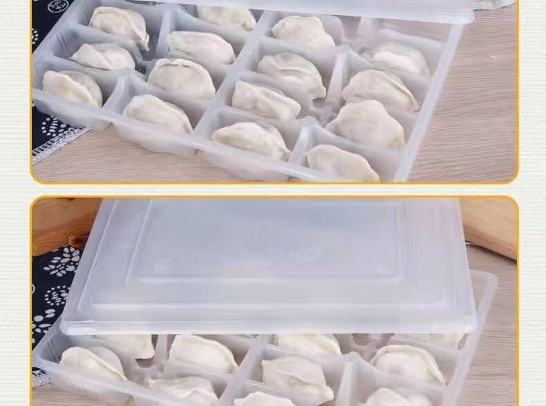 饺子盒一次性带盖速冻打包外卖水饺盒分格生熟耐高温抗冷冻食品级材质